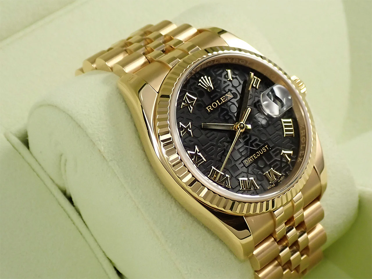 ロレックス デイトジャスト Ref.116238 イエローゴールド ブラックコンピューター文字盤 プレジデントブレスレット - Image 5