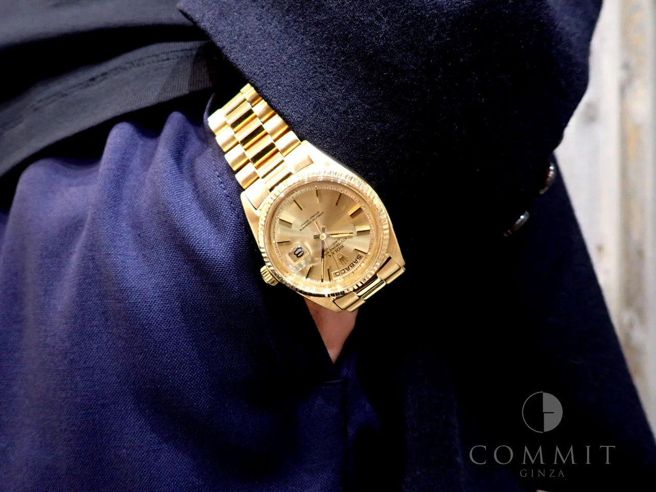 ロレックス デイデイト36 Ref.1803 イエローゴールド シャンパン文字盤 中古 A25UVHHT - Image 12