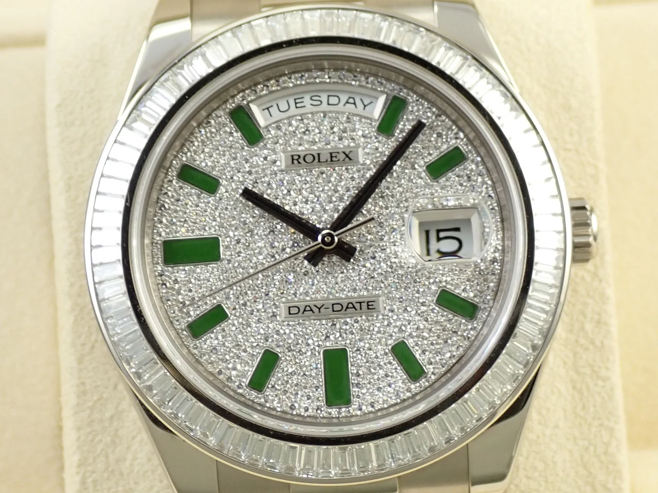 ロレックス デイデイトII Ref.218399BR ホワイトゴールド ダイヤモンド文字盤 - Image 3