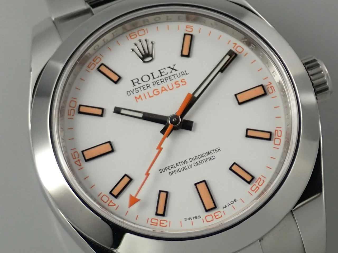 ロレックス ミルガウス Ref.116400 ステンレススチール ホワイト文字盤 - Image 3