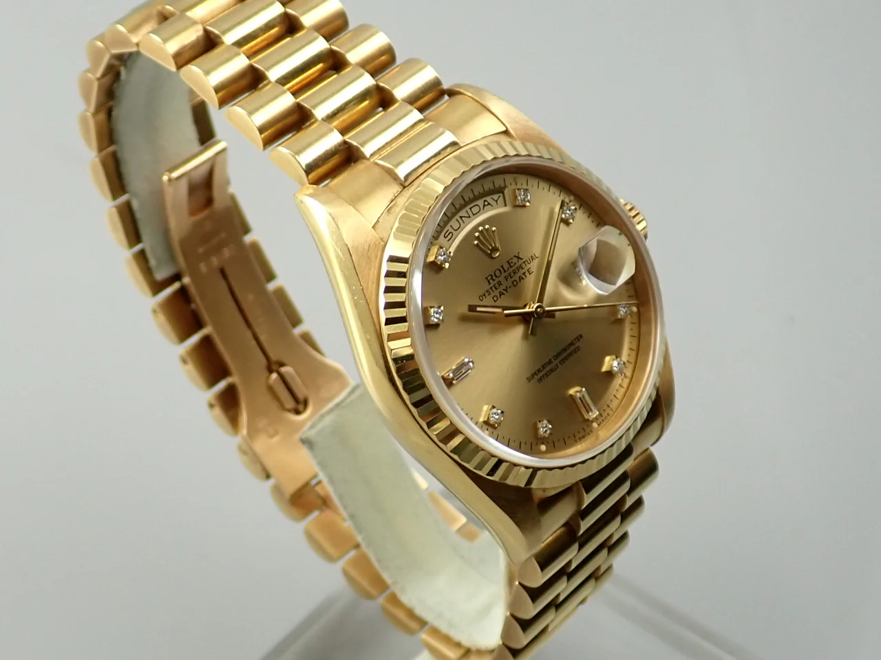 ロレックス デイデイト36 Ref.18238A イエローゴールド シャンパンゴールドx10Pダイヤ文字盤 - Image 5