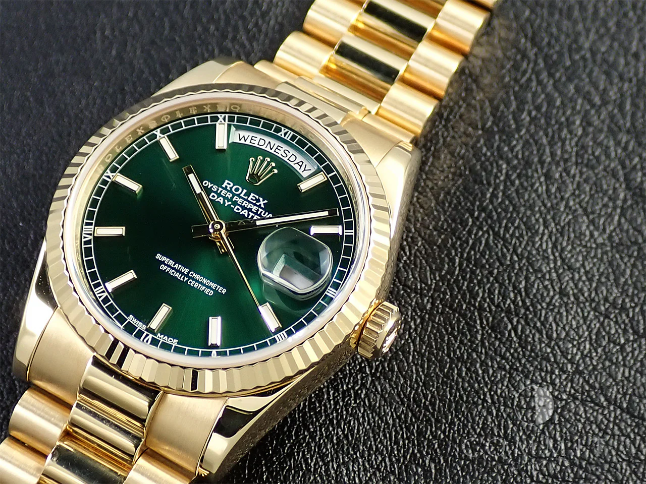 ロレックス デイデイト36 Ref.118238 イエローゴールド グリーン文字盤 - Image 11