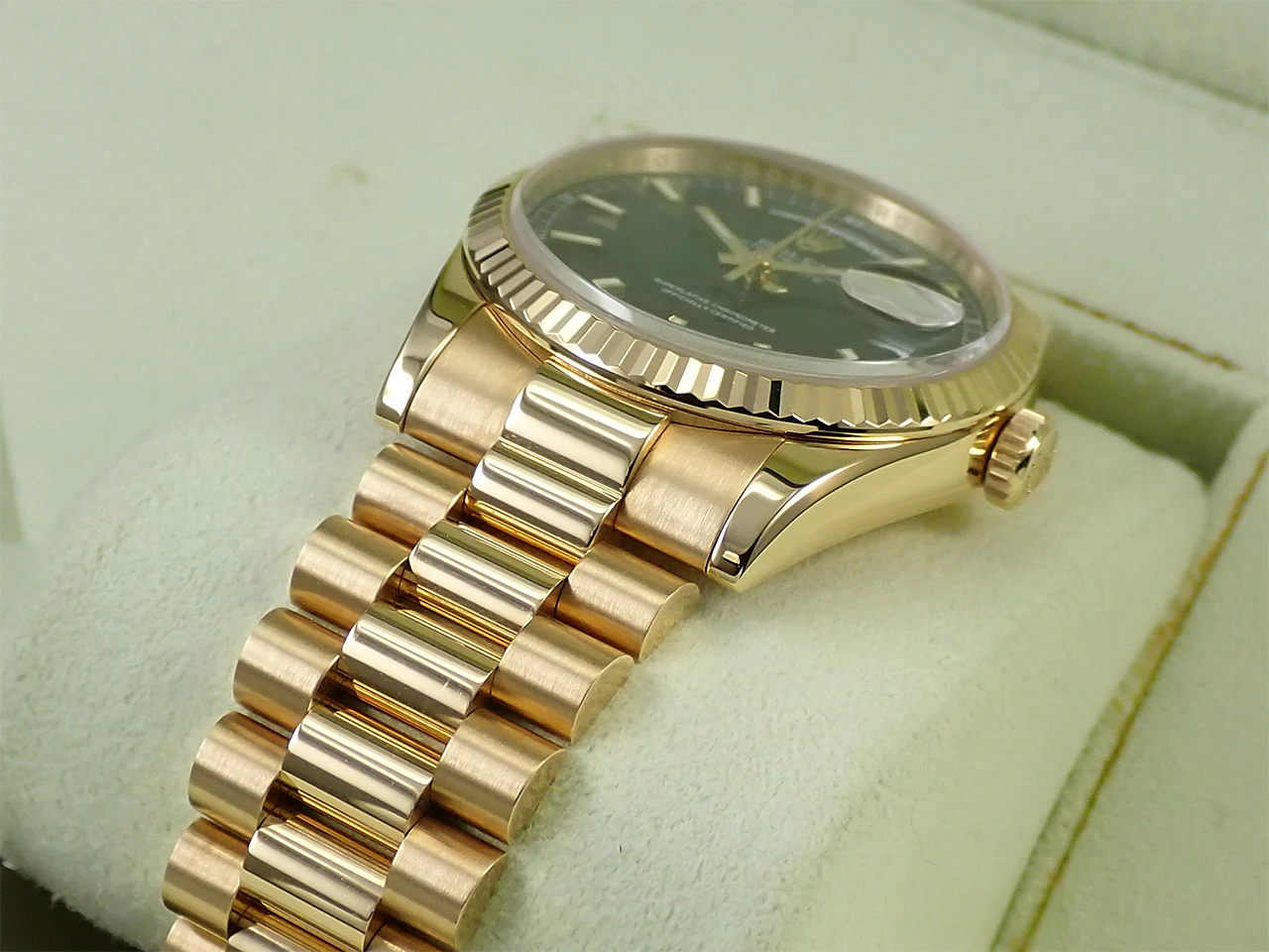ロレックス デイデイト36 Ref.118238 イエローゴールド グリーン文字盤 - Image 6