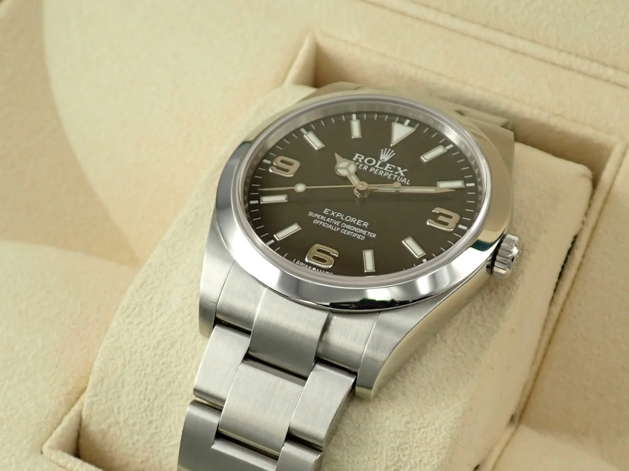 ロレックス エクスプローラーI 鏡面ブラックアウト Ref.214270 ステンレススチール ブラック文字盤 - Image 6