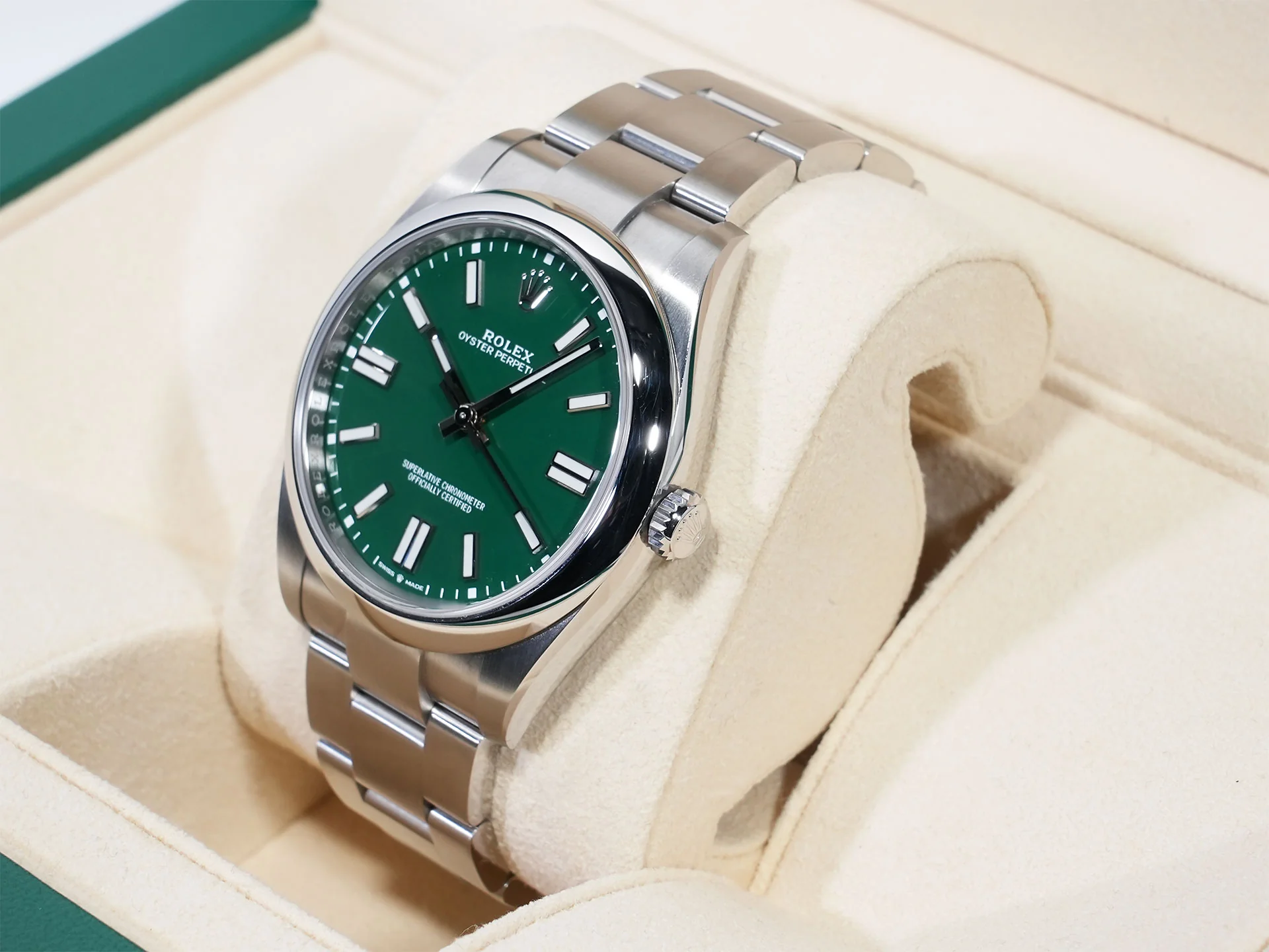 ロレックス オイスターパーペチュアル41 Ref.124300 ステンレススチール グリーン文字盤 美中古 hpakwqsg - Image 4