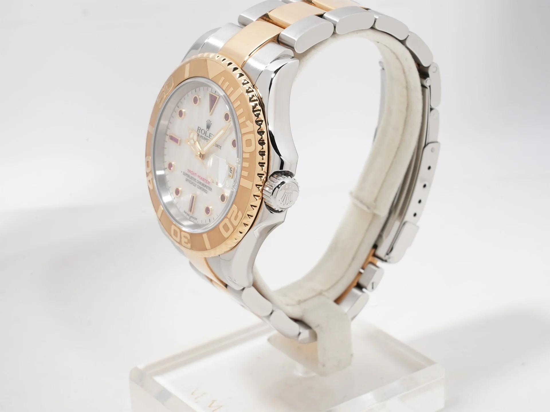 ロレックス ヨットマスター40 Ref.16623NGR ステンレススチール/イエローゴールド ホワイトシェルxルビー文字盤 美中古 ifk3zxax - Image 4