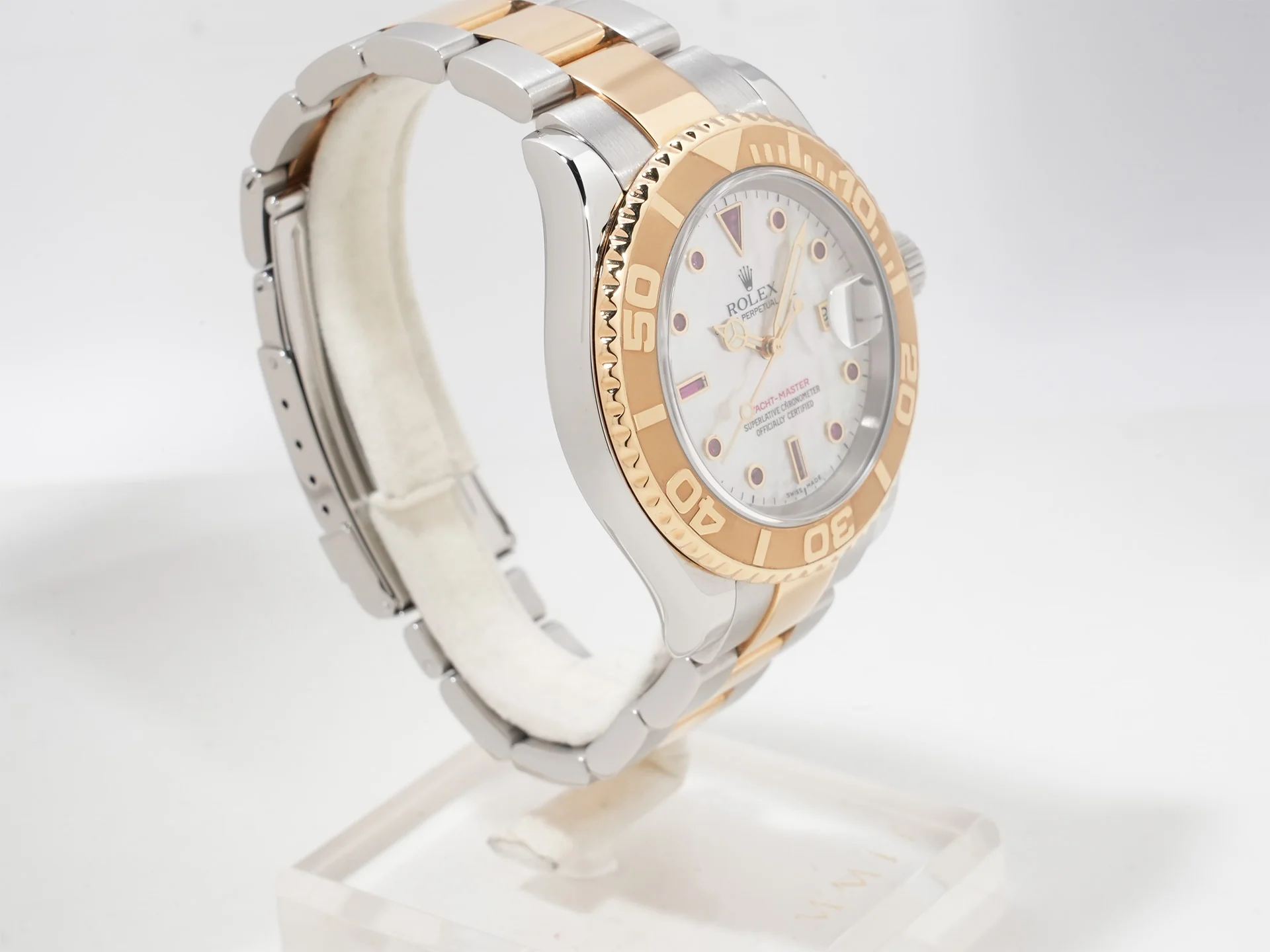 ロレックス ヨットマスター40 Ref.16623NGR ステンレススチール/イエローゴールド ホワイトシェルxルビー文字盤 美中古 ifk3zxax - Image 5