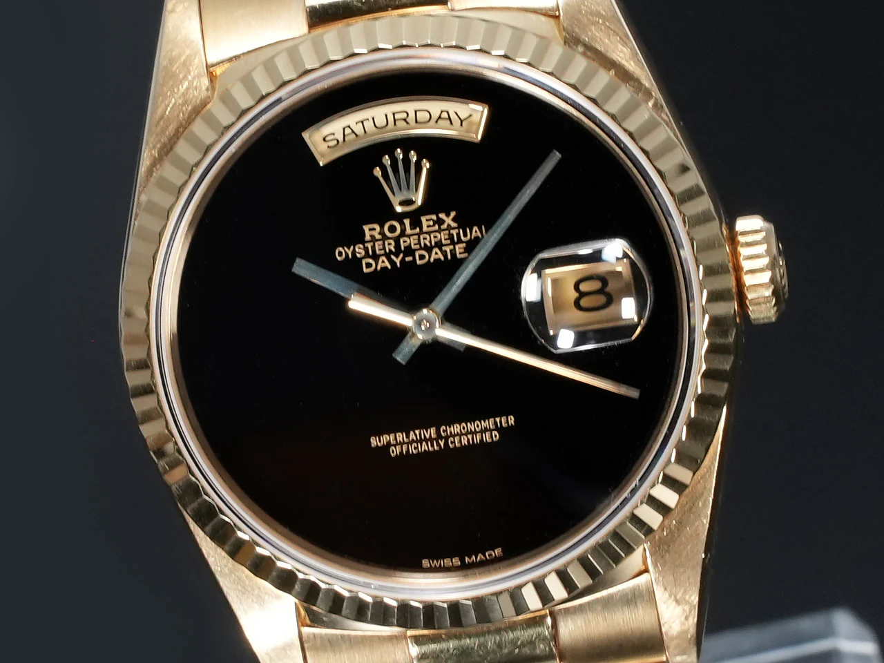 ロレックス デイデイト36 Ref.18238 イエローゴールド オニキス文字盤 - Image 3