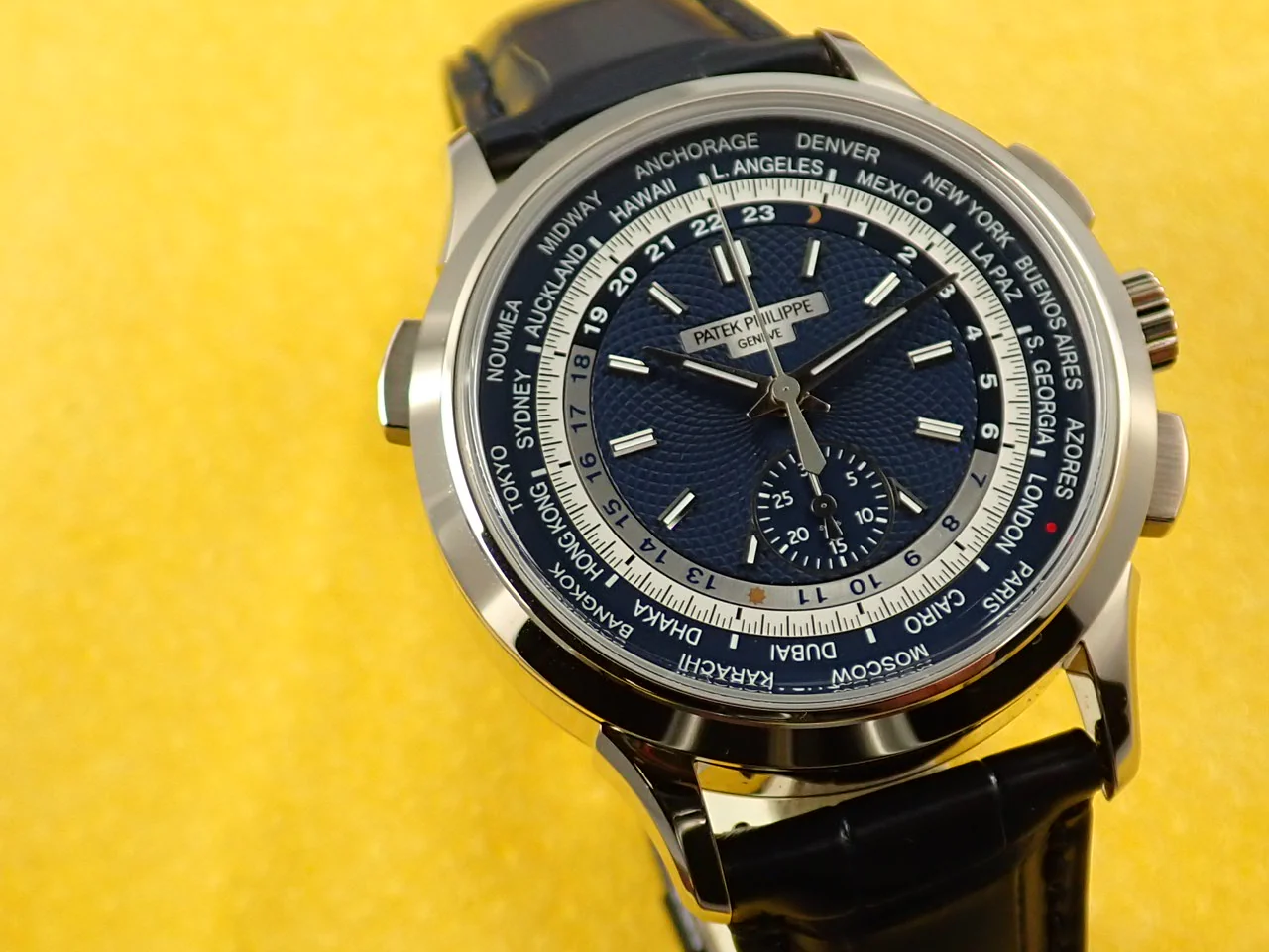 パテックフィリップ コンプリケーション ワールドタイム クロノグラフ Ref.5930G-001 ホワイトゴールド ブルー文字盤 - Image 10