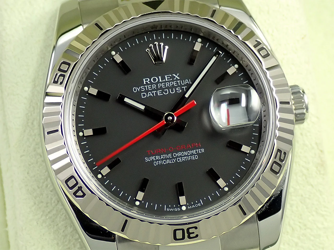 ロレックス デイトジャスト ターノグラフ Ref.116264 ステンレススチール/ホワイトゴールド ブラック文字盤 オイスターブレスレット - Image 3