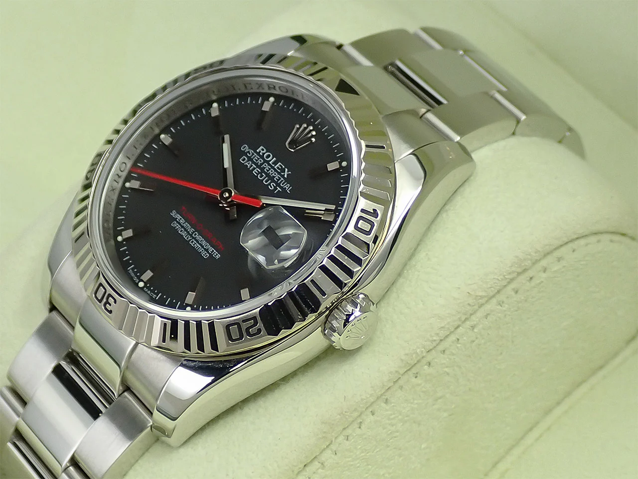 ロレックス デイトジャスト ターノグラフ Ref.116264 ステンレススチール/ホワイトゴールド ブラック文字盤 オイスターブレスレット - Image 4
