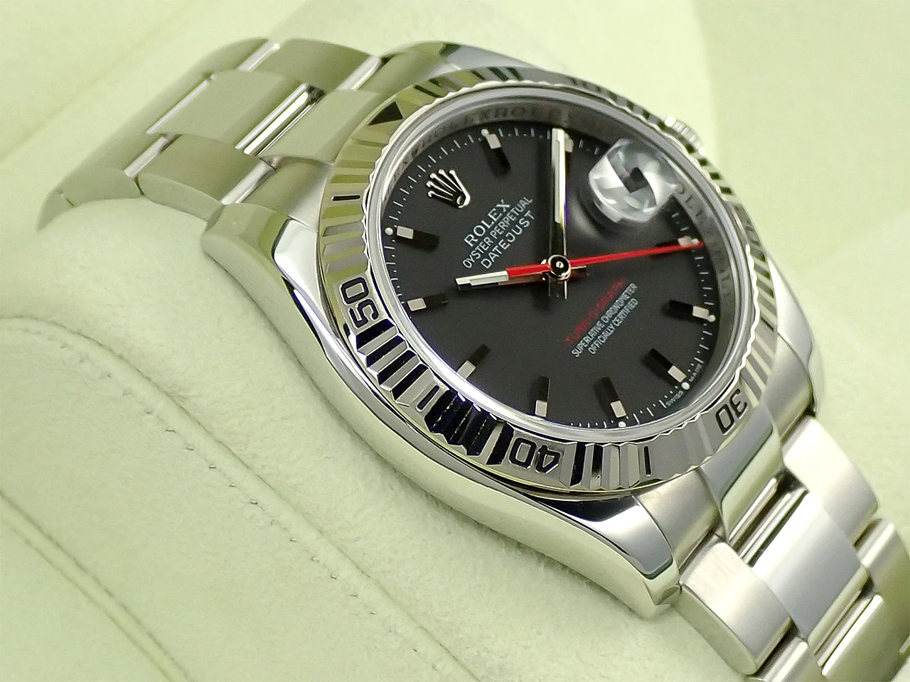 ロレックス デイトジャスト ターノグラフ Ref.116264 ステンレススチール/ホワイトゴールド ブラック文字盤 オイスターブレスレット - Image 5