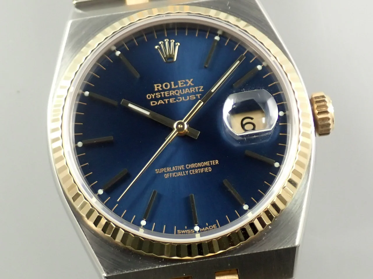 ロレックス デイトジャスト オイスタークォーツ Ref.17013 ステンレススチール/イエローゴールド ブルー文字盤 - Image 3
