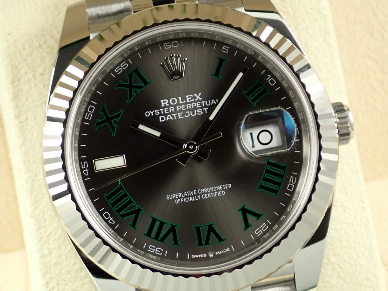 ロレックス デイトジャスト41 Ref.126334 ステンレススチール/ホワイトゴールド スレートローマン文字盤 ジュビリーブレスレット 極美品 L7071645 - Image 3