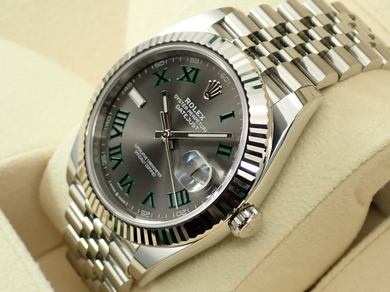ロレックス デイトジャスト41 Ref.126334 ステンレススチール/ホワイトゴールド スレートローマン文字盤 ジュビリーブレスレット 極美品 L7071645 - Image 4