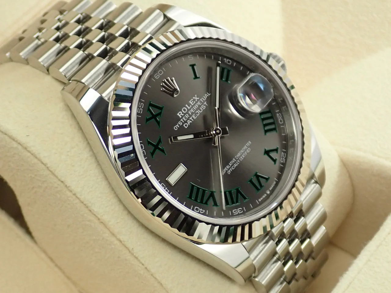 ロレックス デイトジャスト41 Ref.126334 ステンレススチール/ホワイトゴールド スレートローマン文字盤 ジュビリーブレスレット 極美品 L7071645 - Image 5