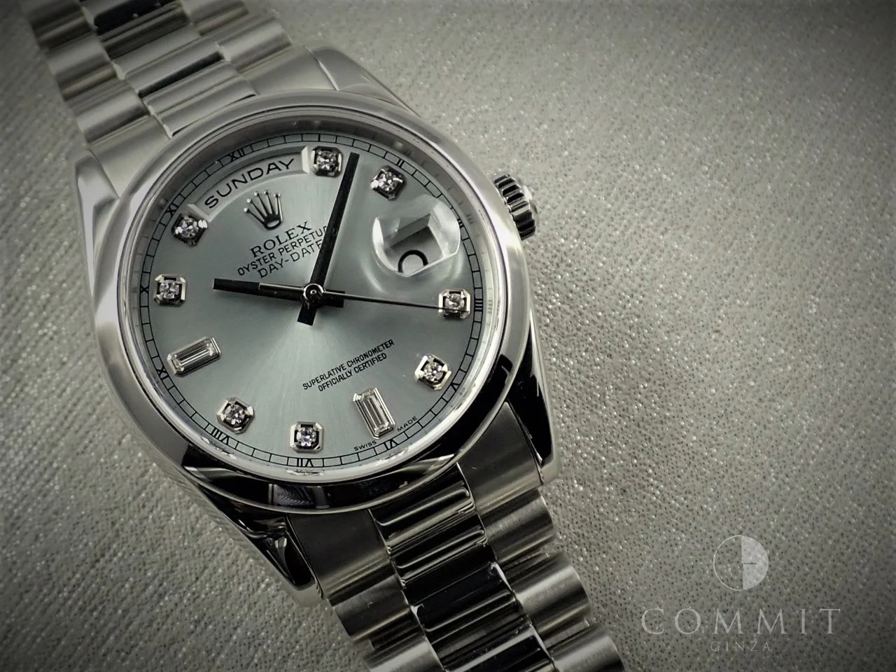 ロレックス デイデイト36 Ref.118206A プラチナ アイスブルー文字盤 - Image 11