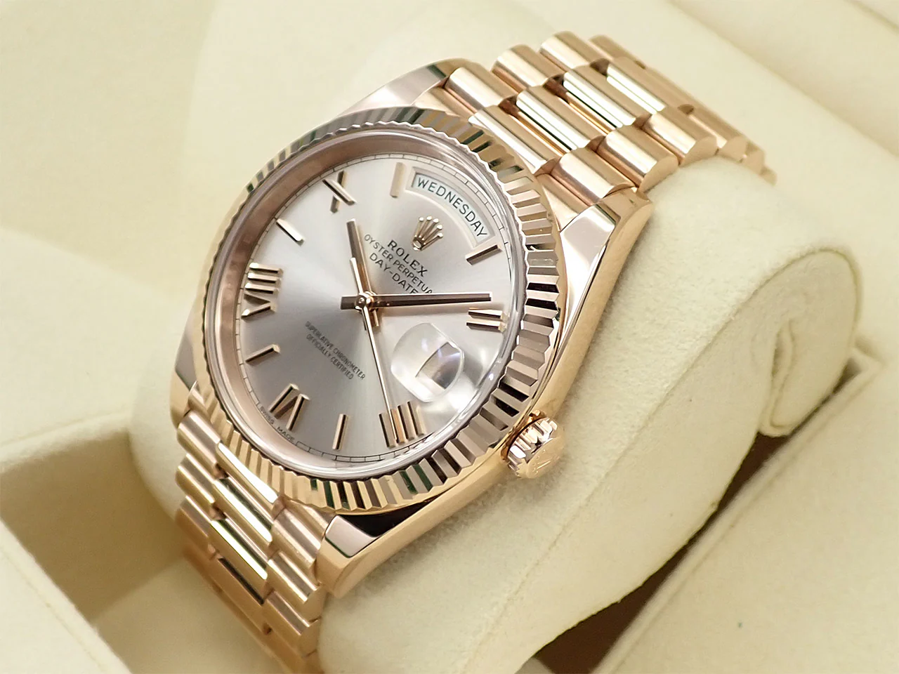 ロレックス デイデイト40 Ref.228235 エバーローズゴールド サンダストストライプ文字盤 - Image 4