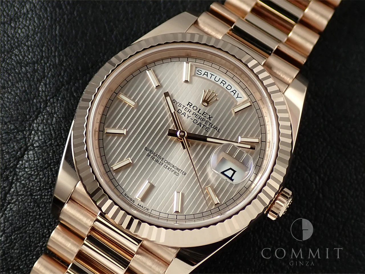 ロレックス デイデイト40 Ref.228235 エバーローズゴールド サンダストストライプ文字盤 - Image 11