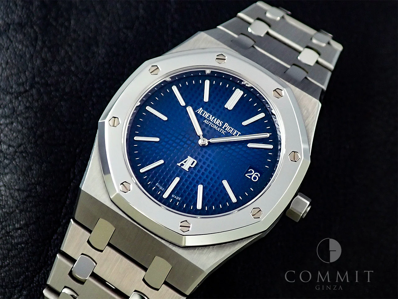 オーデマピゲ ロイヤルオーク ジャンボ エクストラ シン Ref.15202IP.OO.1240IP.01 チタン/プラチナ スモークブルー文字盤 - Image 13