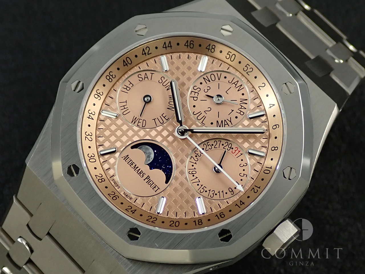 オーデマピゲ ロイヤルオーク パーペチュアルカレンダー Ref.26615TI.OO.1220TI.01 チタン サーモン文字盤 - Image 11