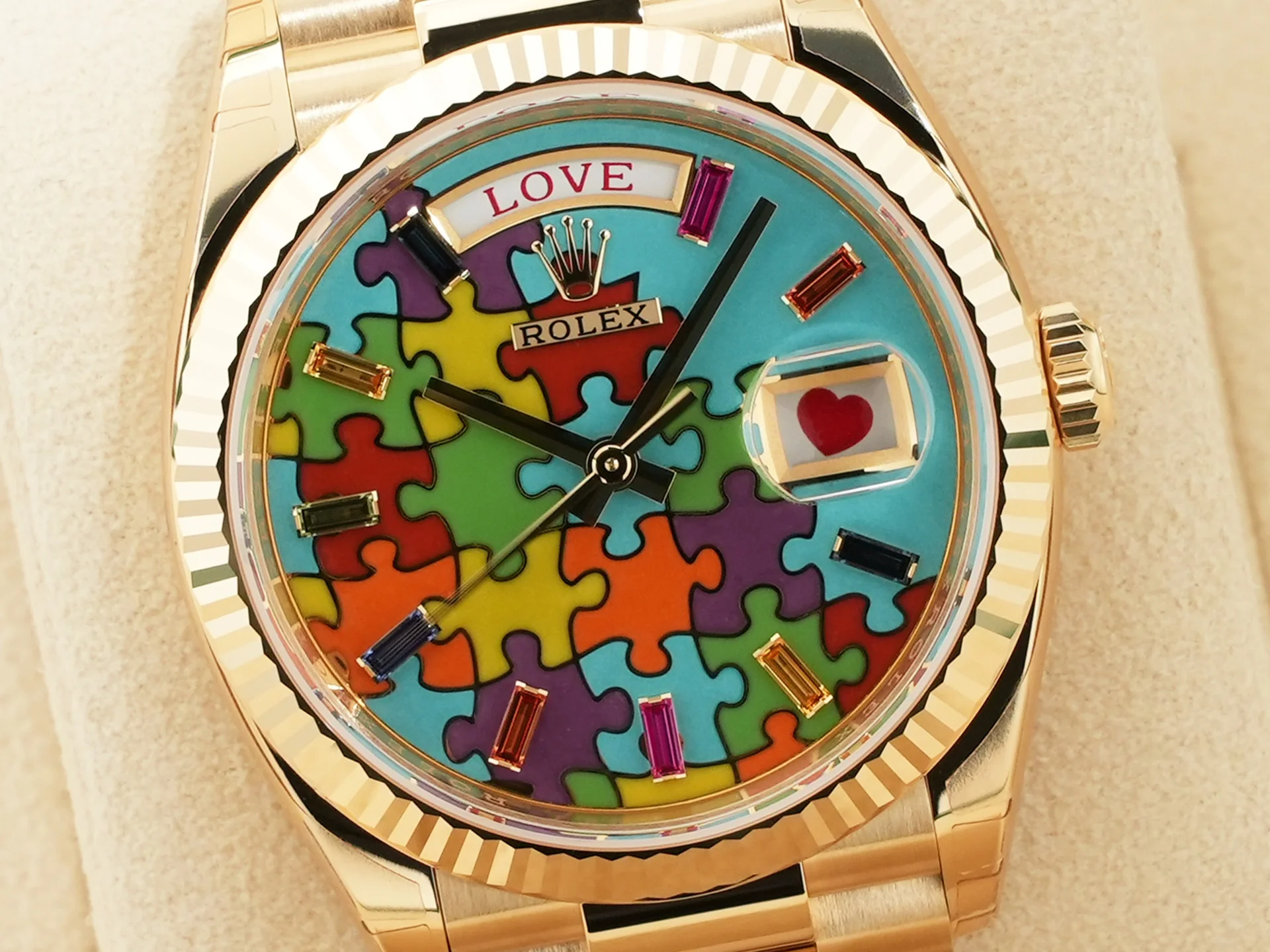 ロレックス デイデイト36 Ref.128238 イエローゴールド パズル文字盤 - Image 3