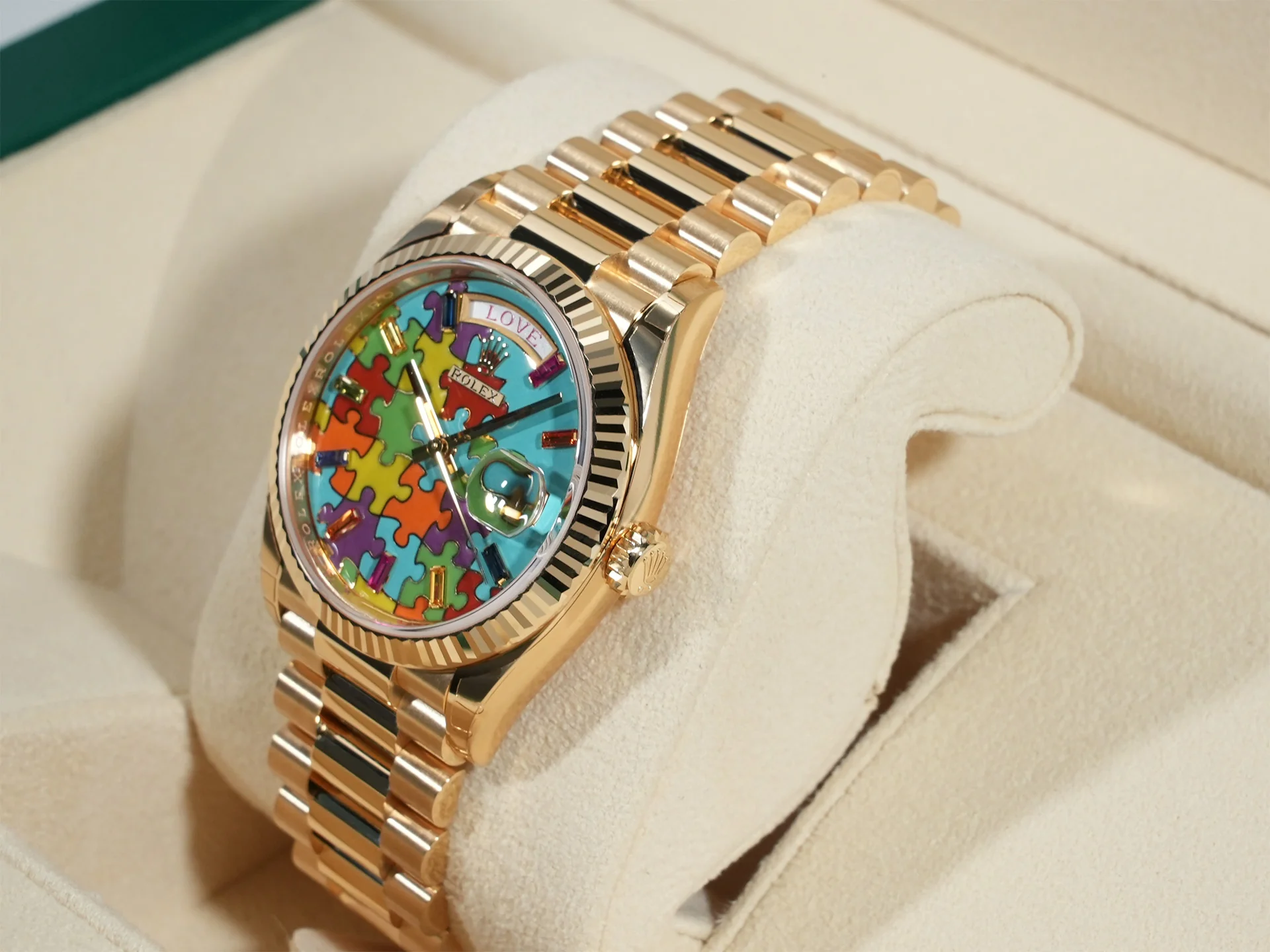 ロレックス デイデイト36 Ref.128238 イエローゴールド パズル文字盤 - Image 4