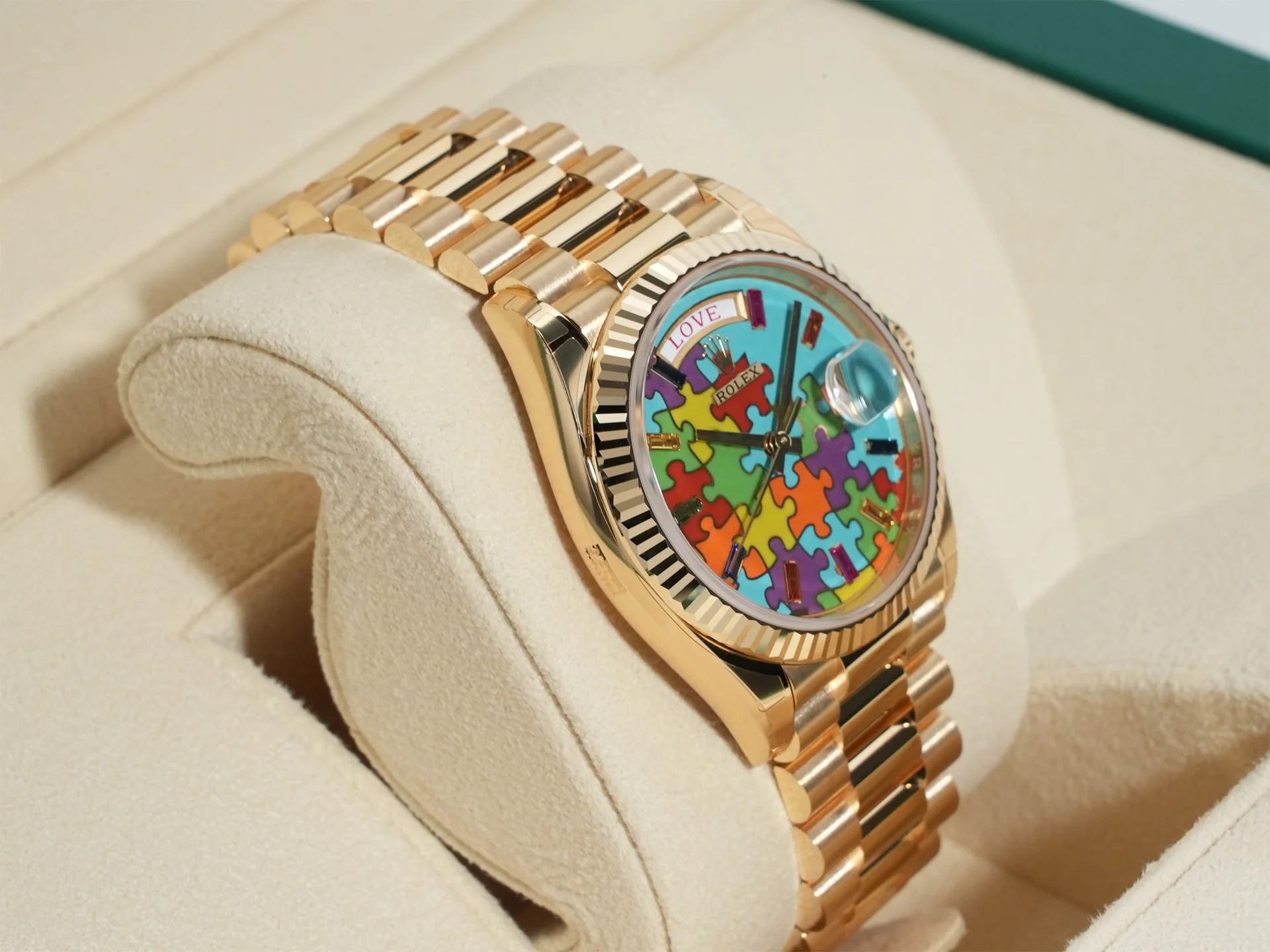 ロレックス デイデイト36 Ref.128238 イエローゴールド パズル文字盤 - Image 5