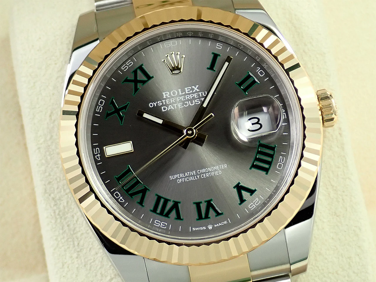 ロレックス デイトジャスト41 Ref.126333 ステンレススチール/イエローゴールド スレートローマン文字盤 オイスターブレスレット - Image 3