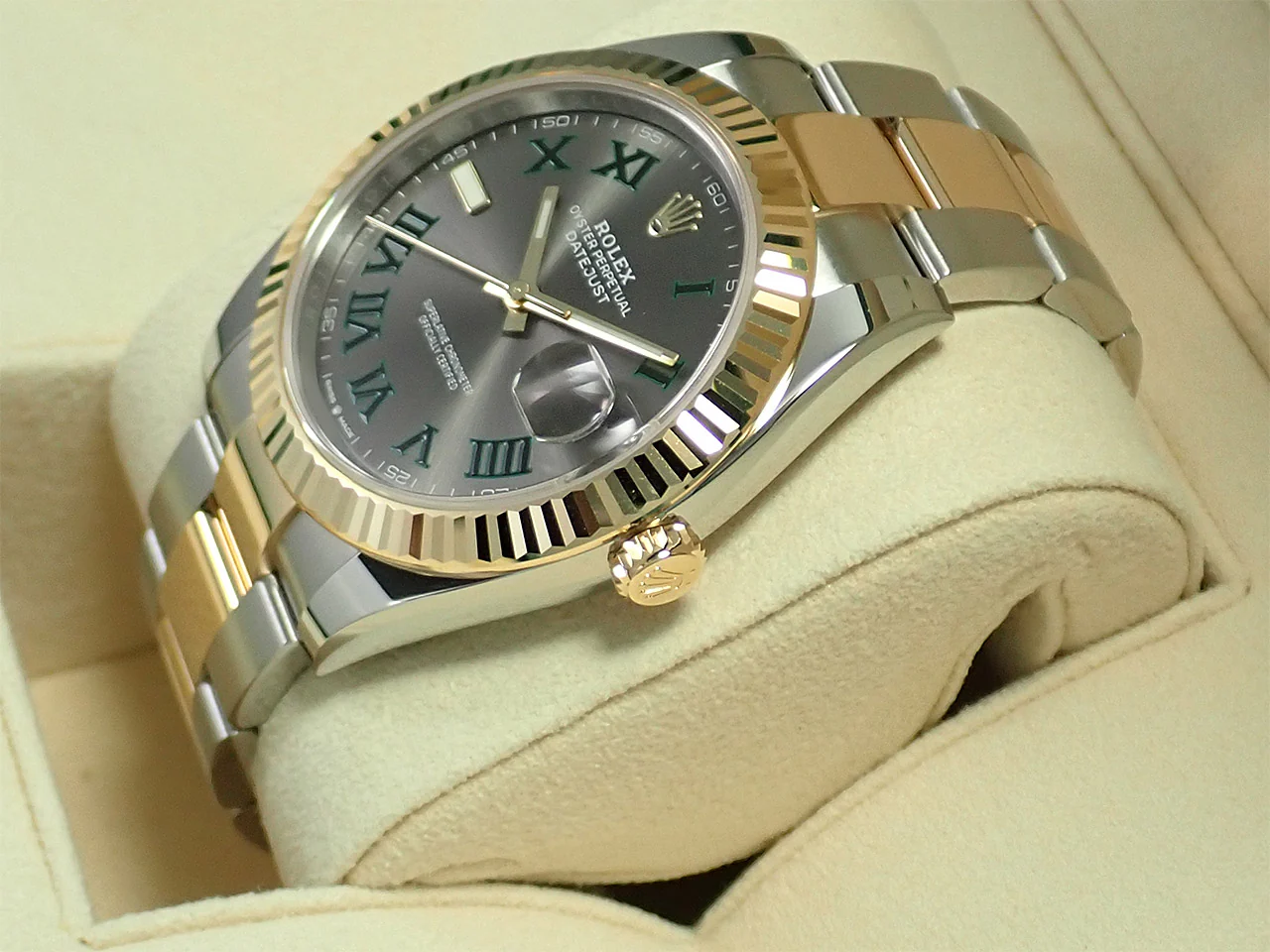 ロレックス デイトジャスト41 Ref.126333 ステンレススチール/イエローゴールド スレートローマン文字盤 オイスターブレスレット - Image 4