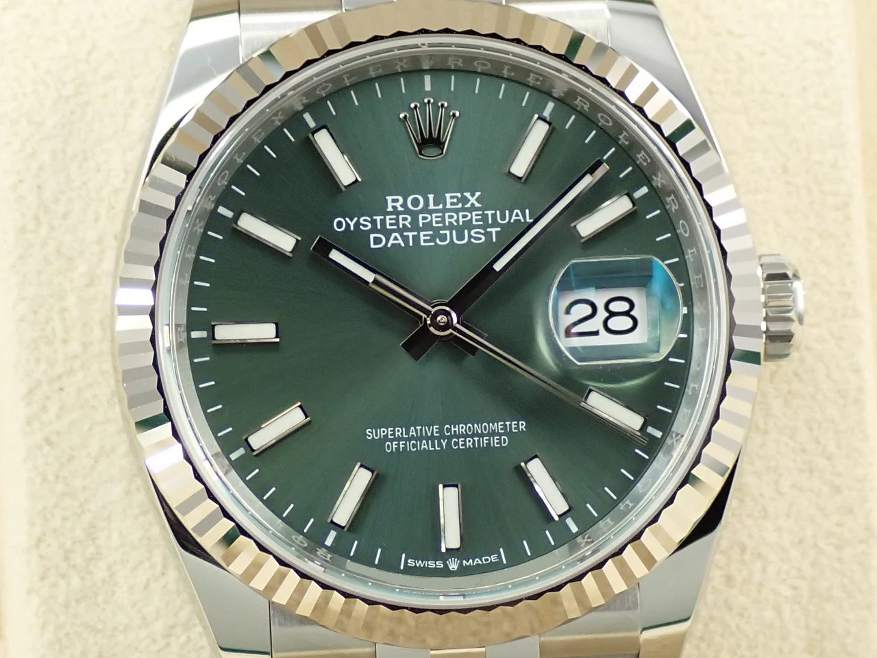 ロレックス デイトジャスト36 Ref.126234 ステンレススチール/ホワイトゴールド ミントグリーン文字盤 ジュビリーブレスレット 未使用 S1ULVPJH - Image 3