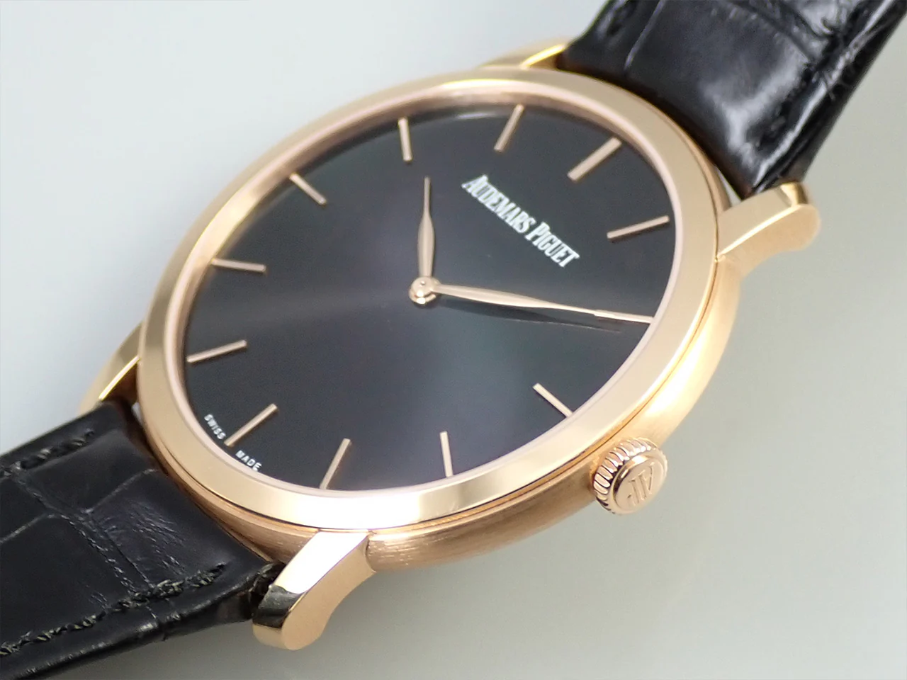 オーデマピゲ ジュール オーデマ エクストラシン Ref.15180OR.OO.A002CR.01 ピンクゴールド ブラック文字盤 - Image 4