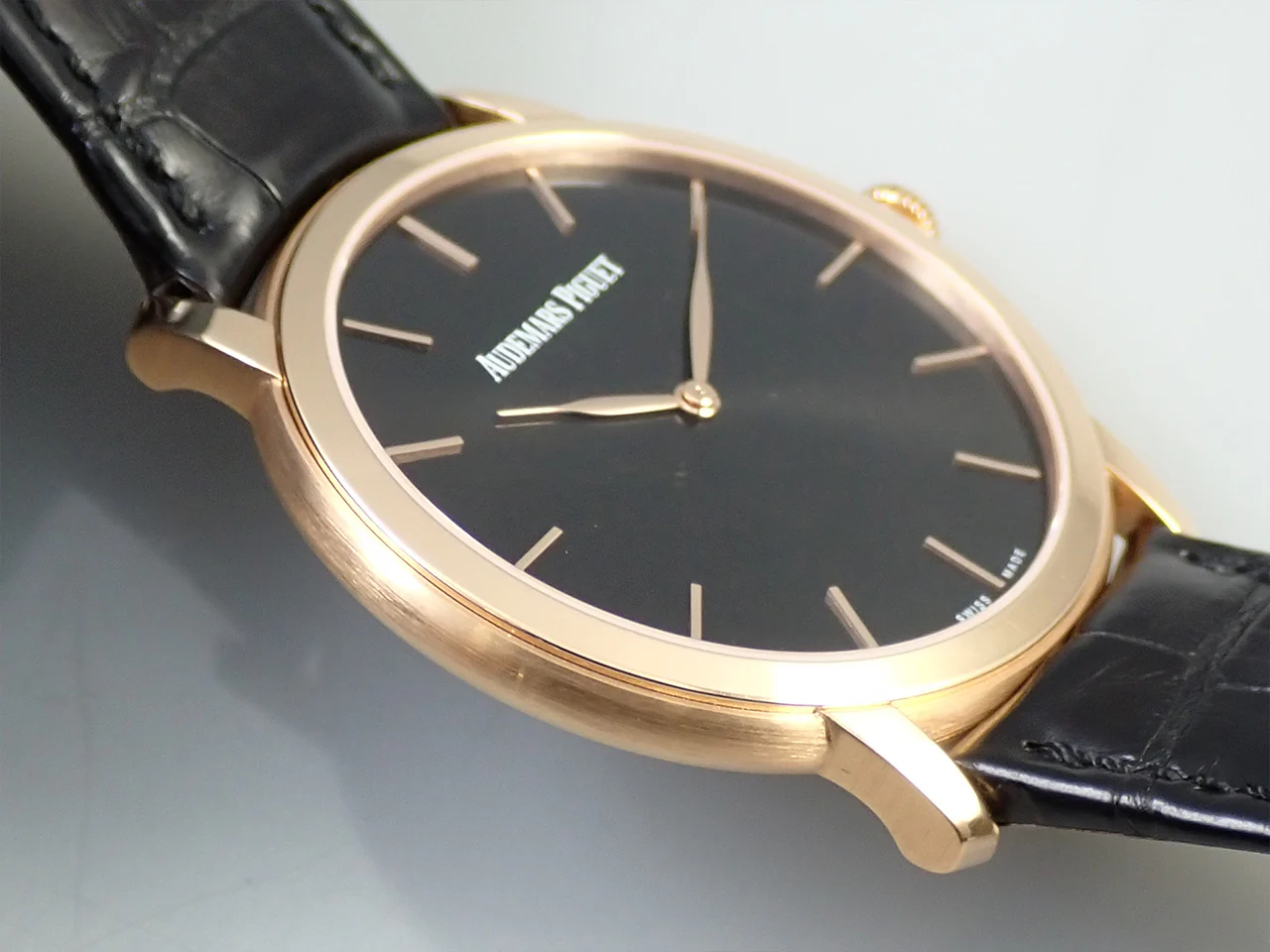 オーデマピゲ ジュール オーデマ エクストラシン Ref.15180OR.OO.A002CR.01 ピンクゴールド ブラック文字盤 - Image 5