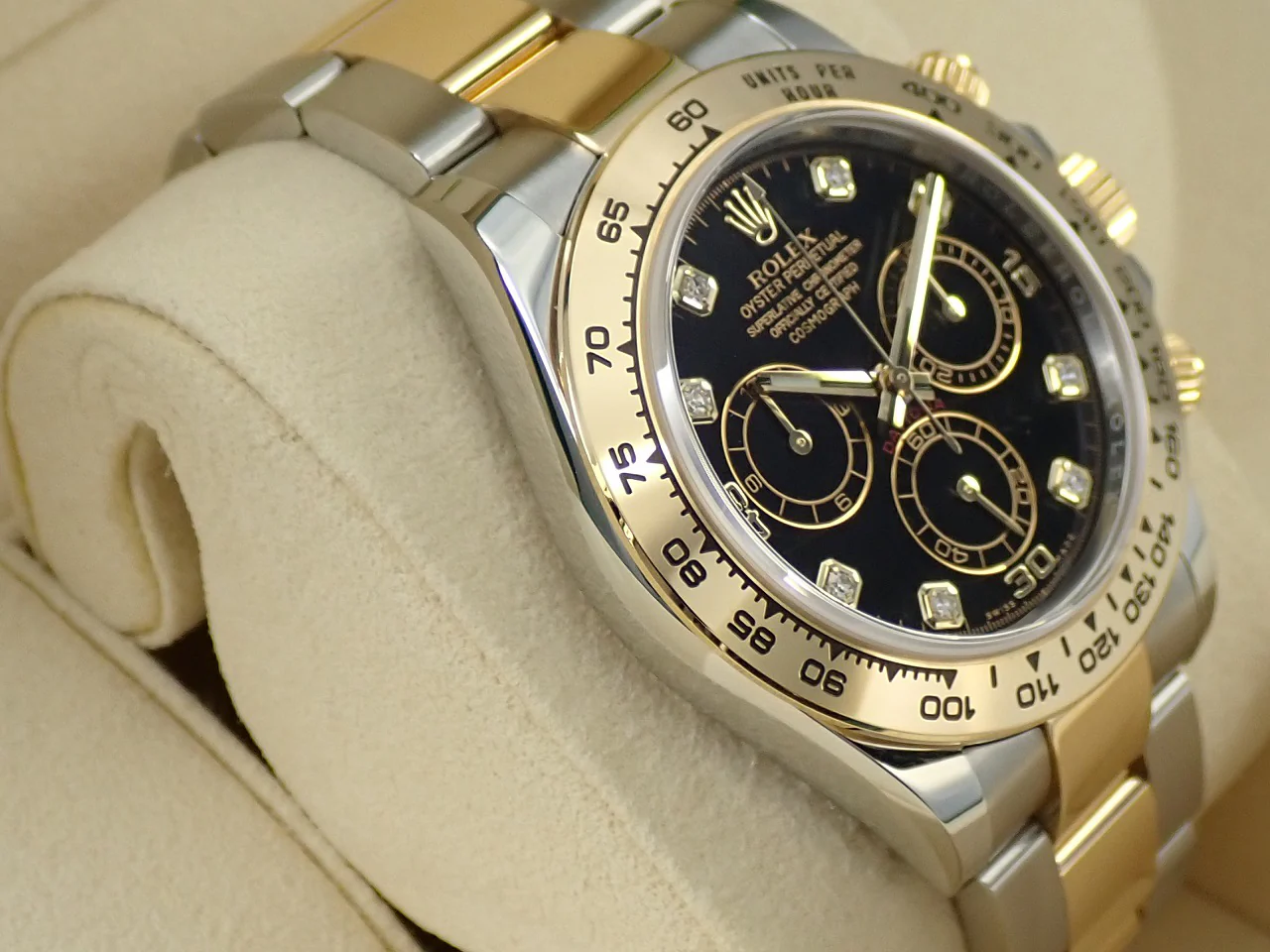 ロレックス デイトナ Ref.116503G ステンレススチール/イエローゴールド ブラックx8Pダイヤ文字盤 - Image 5