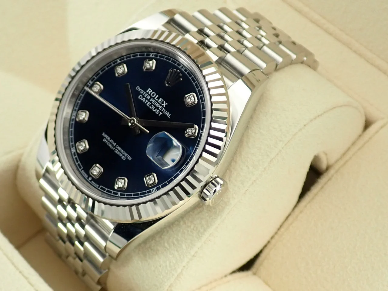 ロレックス デイトジャスト41 Ref.126334G ステンレススチール/ホワイトゴールド ブライトブルー文字盤 ジュビリーブレスレット 美品 U5177Z88 - Image 4