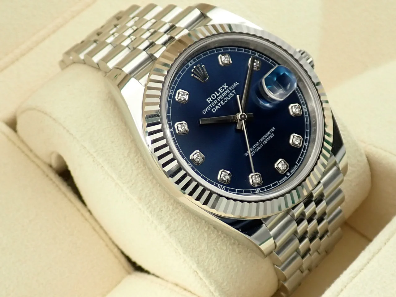 ロレックス デイトジャスト41 Ref.126334G ステンレススチール/ホワイトゴールド ブライトブルー文字盤 ジュビリーブレスレット 美品 U5177Z88 - Image 5