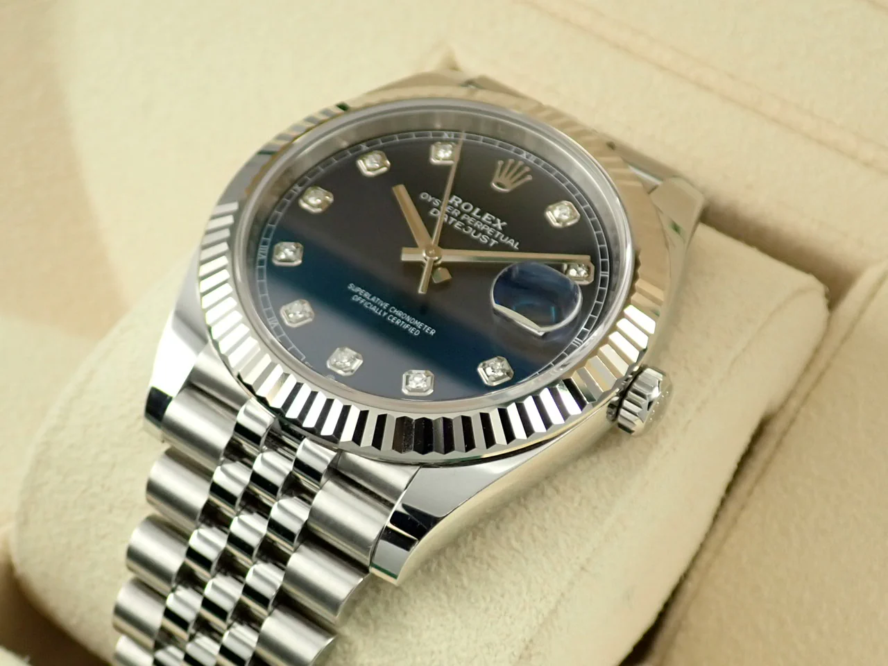 ロレックス デイトジャスト41 Ref.126334G ステンレススチール/ホワイトゴールド ブライトブルー文字盤 ジュビリーブレスレット 美品 U5177Z88 - Image 6