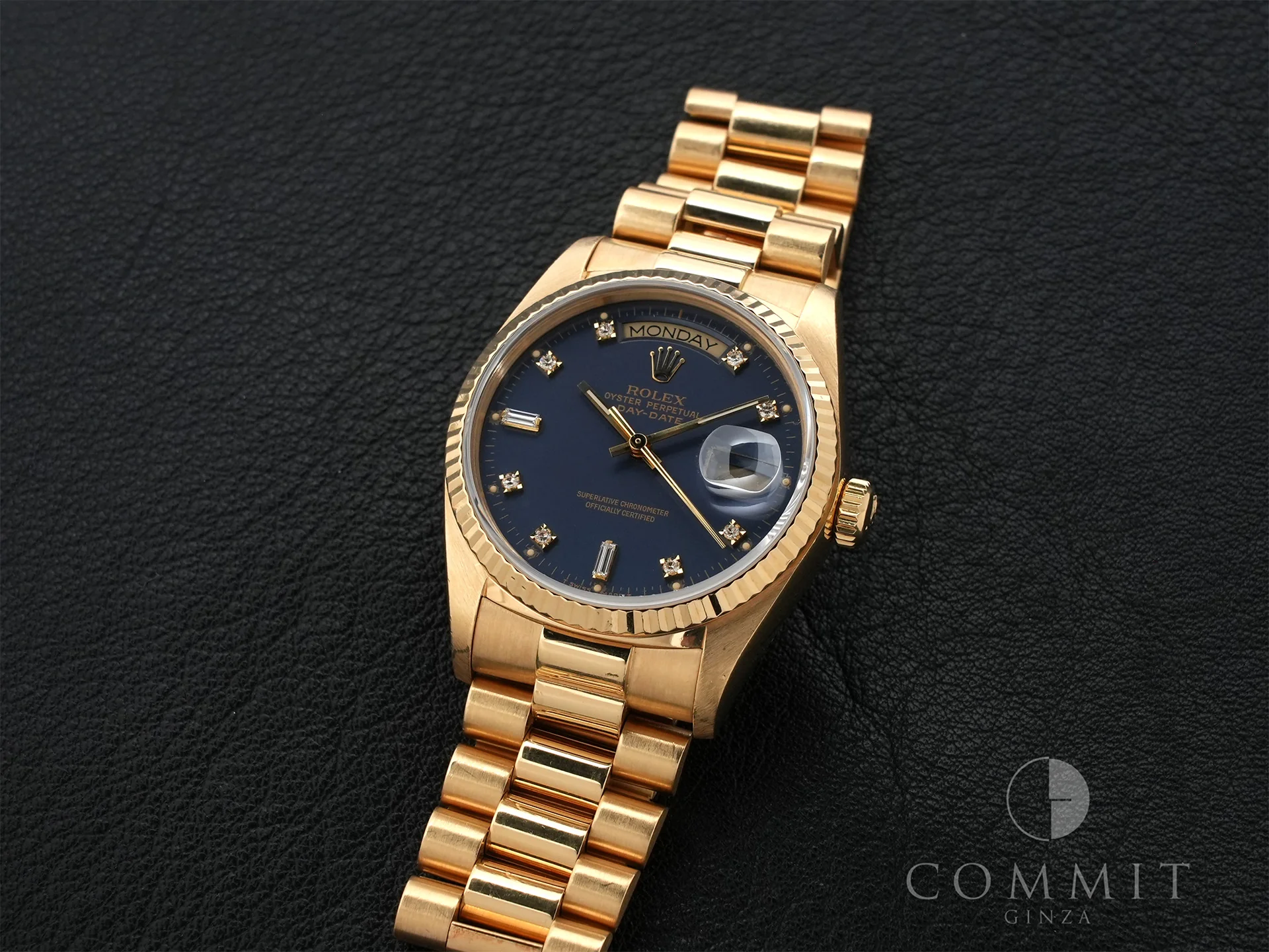 ロレックス デイデイト36 Ref.18038A イエローゴールド ブルー文字盤 - Image 11