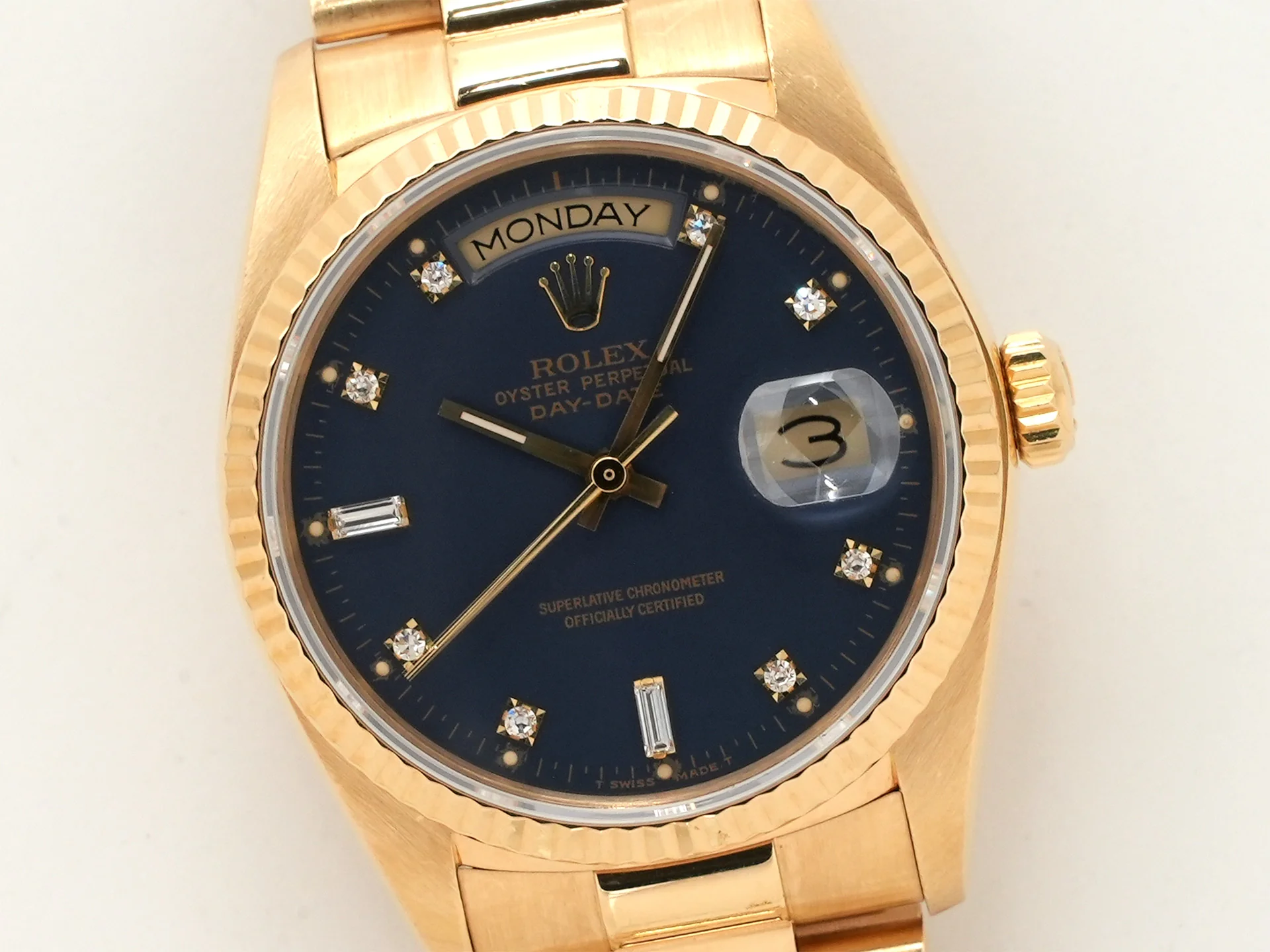 ロレックス デイデイト36 Ref.18038A イエローゴールド ブルー文字盤 - Image 3