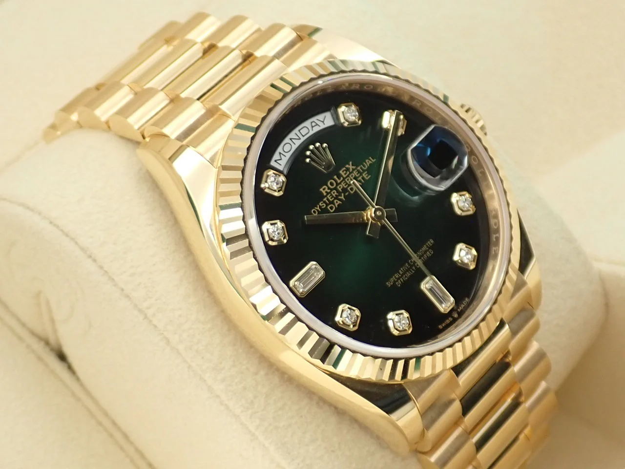 ロレックス デイデイト36 Ref.128238A イエローゴールド グリーンオンブレ文字盤 - Image 5