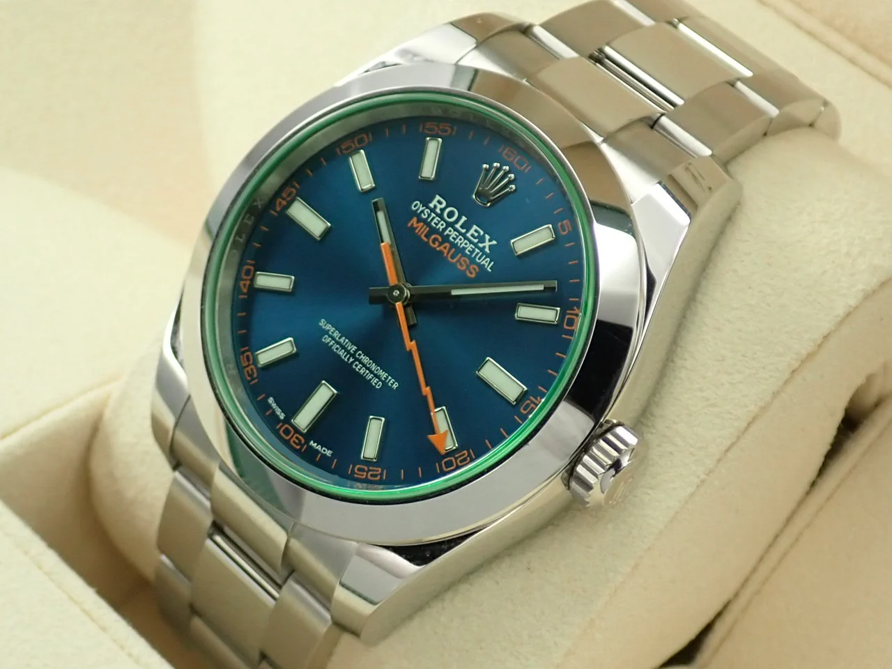 ロレックス ミルガウス Ref.116400GV ステンレススチール Zブルー文字盤 - Image 4