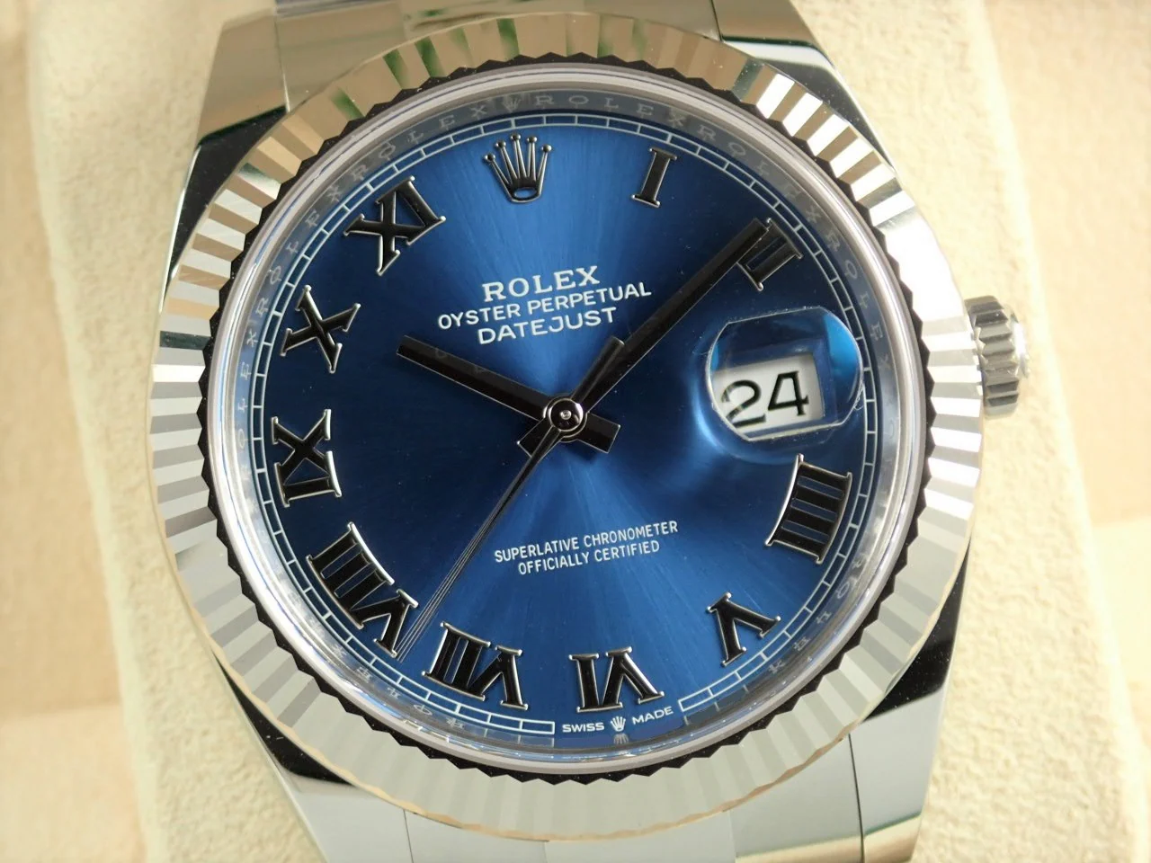 ロレックス デイトジャスト41 Ref.126334 ステンレススチール/ホワイトゴールド アズーロブルー文字盤 オイスターブレスレット 中古 WZSY9389 - Image 3