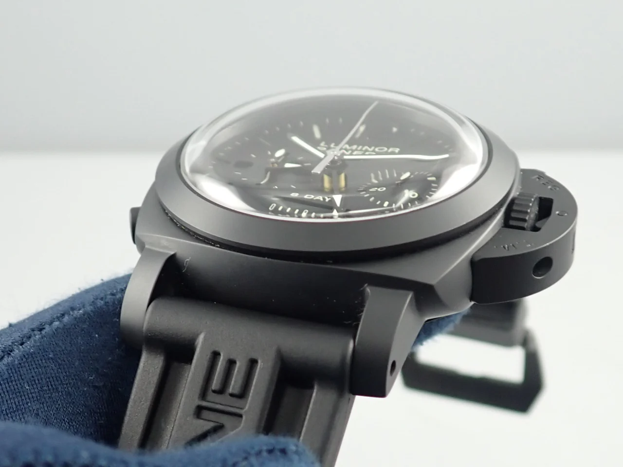 パネライ ルミノール 1950 8DAYSクロノ モノプルサンテGMT Ref.PAM00317 ブラック文字盤 美品 X964KUKM - Image 6