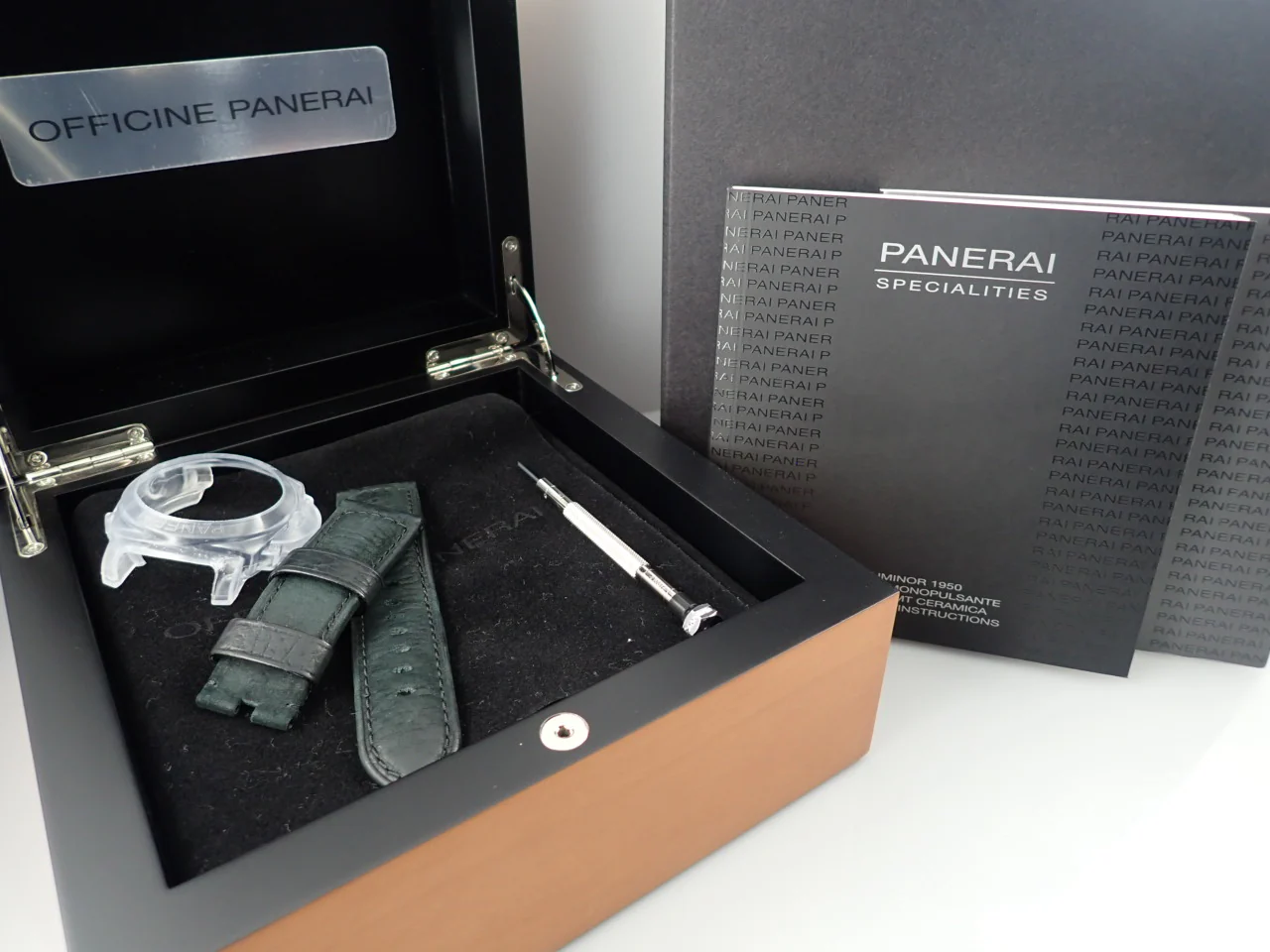 パネライ ルミノール 1950 8DAYSクロノ モノプルサンテGMT Ref.PAM00317 ブラック文字盤 美品 X964KUKM - Image 9