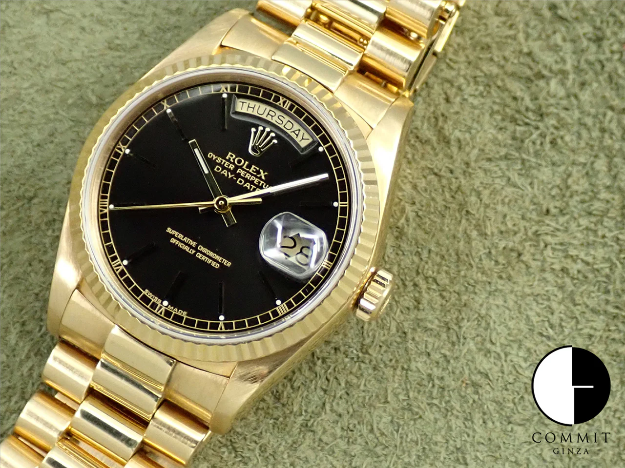 ロレックス デイデイト36 Ref.18038 イエローゴールド ブラック文字盤 - Image 11