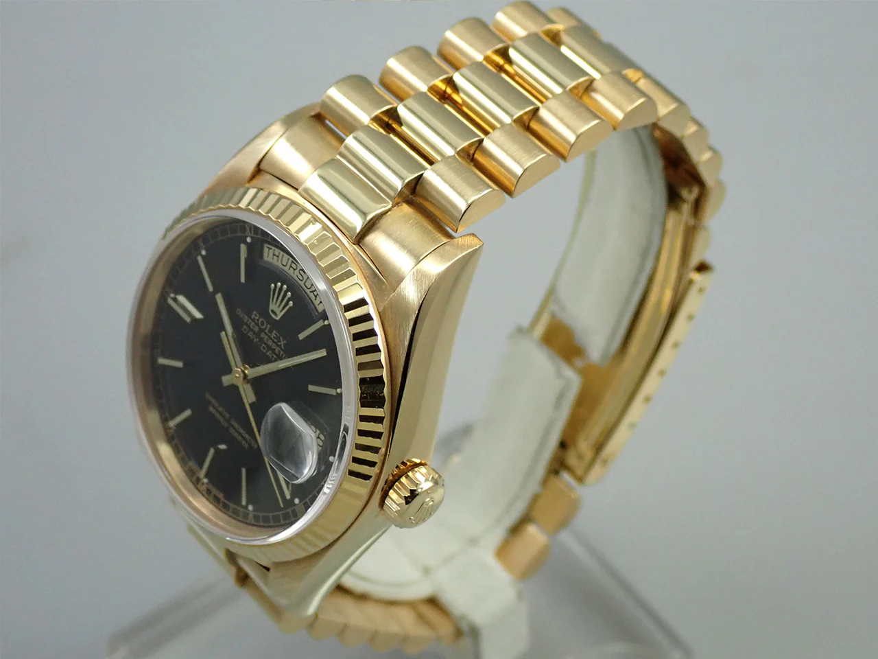 ロレックス デイデイト36 Ref.18038 イエローゴールド ブラック文字盤 - Image 4