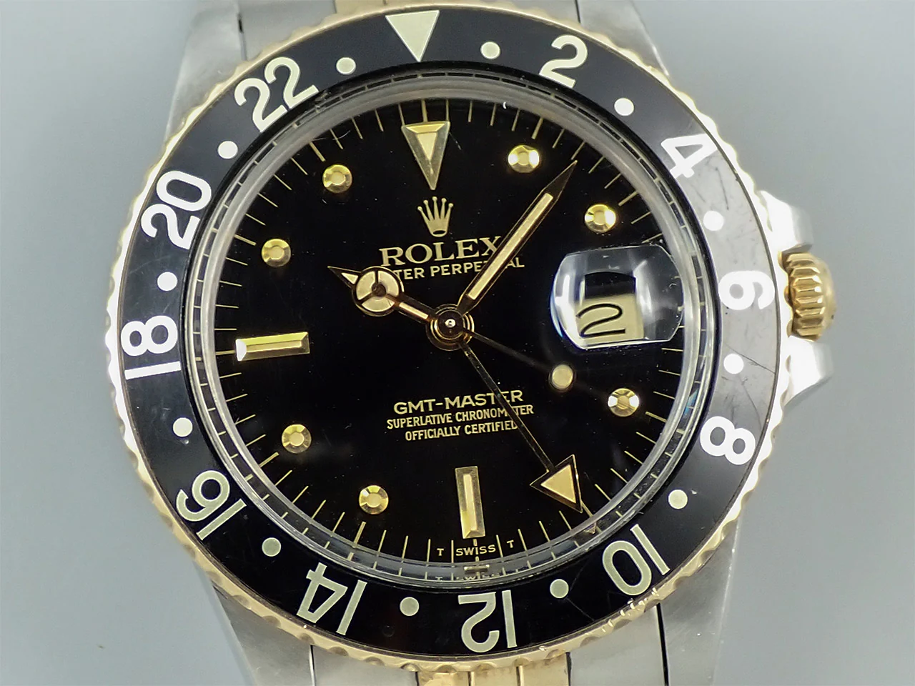 ロレックス GMTマスター Ref.16753 ステンレススチール/イエローゴールド ブラック文字盤 ジュビリーブレスレット 中古 Y60S2708 - Image 3