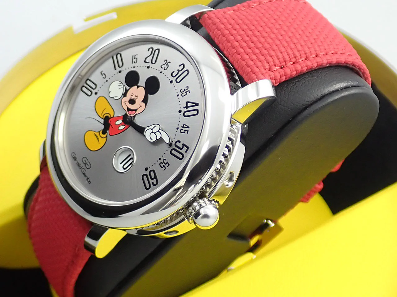 ジェラルドジェンタ アリーナ レトログラード スマイル ミッキーマウス ディズニー Ref.SAP103613 シルバー文字盤 未使用 YRW4R5LW - Image 4