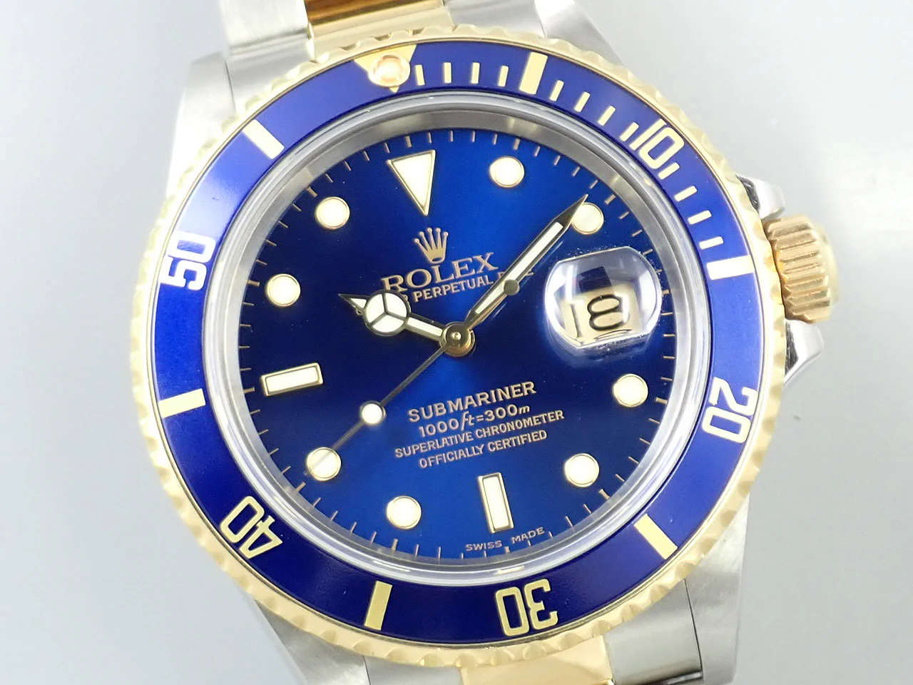 ロレックス サブマリーナー デイト Ref.16803 ステンレススチール/イエローゴールド ブルー文字盤 - Image 3