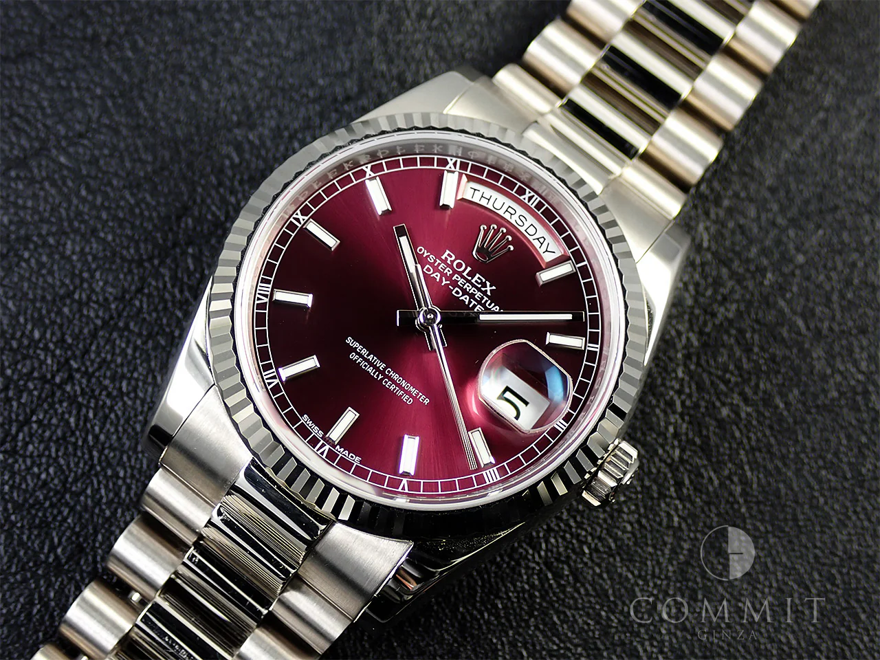 ロレックス デイデイト36 Ref.118239 ホワイトゴールド チェリー文字盤 - Image 11